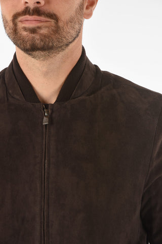 ID suede leather bomber
