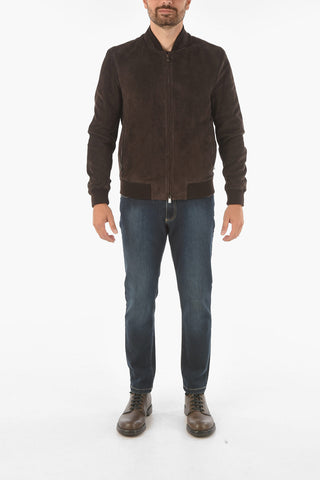 ID suede leather bomber