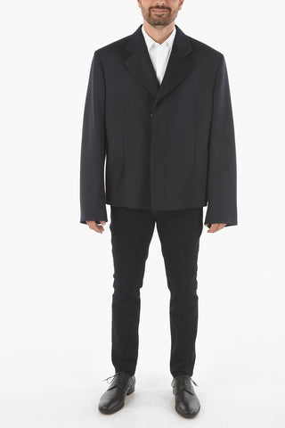 MM10 Wool Blazer with Raw-cut Edge