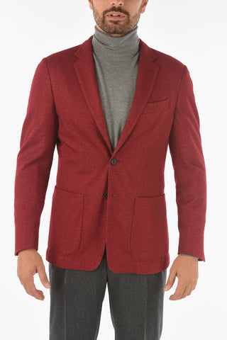 ID silk and cashmere side vents notch lapel blazer