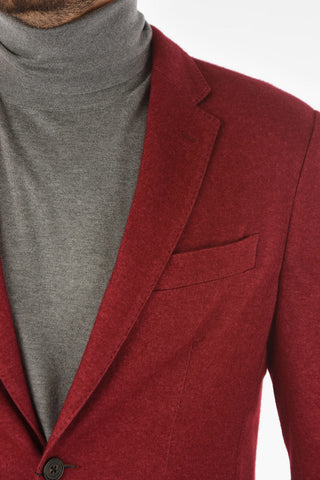 ID silk and cashmere side vents notch lapel blazer