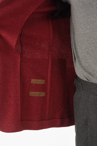 ID silk and cashmere side vents notch lapel blazer