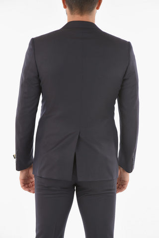 virgin wool CERIM.ACADEMY peak lapel 1-button suit