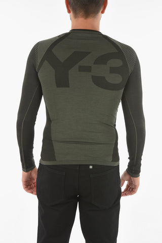 Stretched Wool Blend Long-sleeve T-shirt