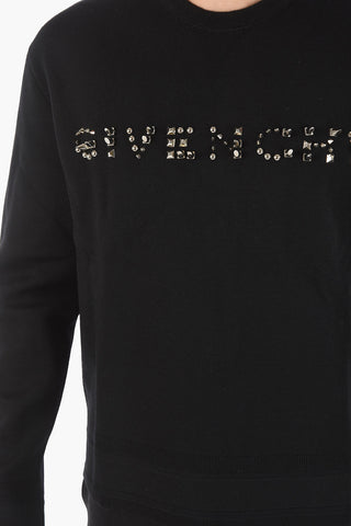 Wool Sweater with Studded Lettering Logo