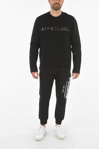 Wool Sweater with Studded Lettering Logo