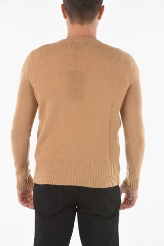 Cashmere Blend Crewneck Sweater with Loose Band across the Chest