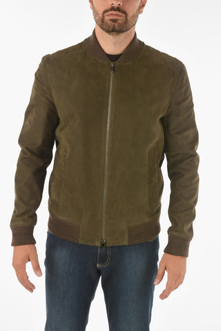 Giubbotto in Suede imbottito con Zip Frontale