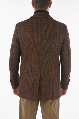 Virgin Wool Blend Double Breasted Chesterfield Coat