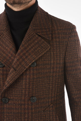 Virgin Wool Blend Double Breasted Chesterfield Coat