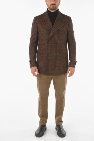 Virgin Wool Blend Double Breasted Chesterfield Coat