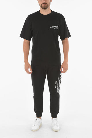 Logoed Crewneck T-shirt with ONLY GOOD VIBES Print