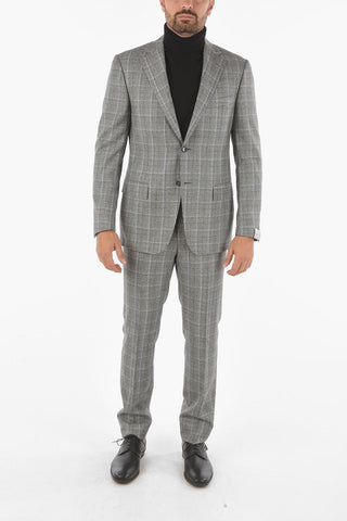 district check MANTUA notch lapel 2-button suit drop 6R
