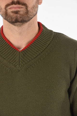 Maglia Collo a V in Lana Vergine