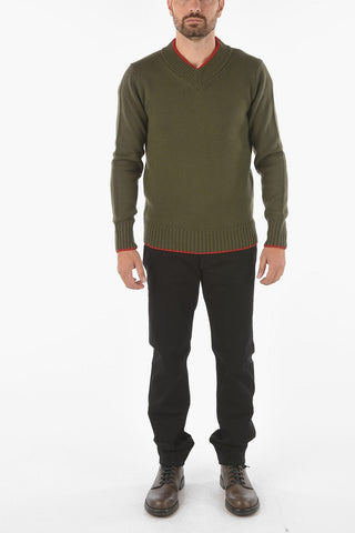 Maglia Collo a V in Lana Vergine