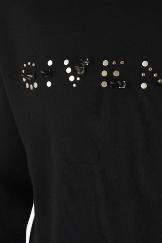 Pullover in lana con Logo in Lettering Borchiato