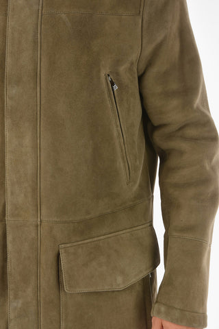 Giubbotto Imbottito in Suede MER ELE con Fodera in Ecopeliccia