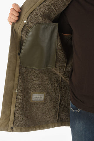 Giubbotto Imbottito in Suede MER ELE con Fodera in Ecopeliccia