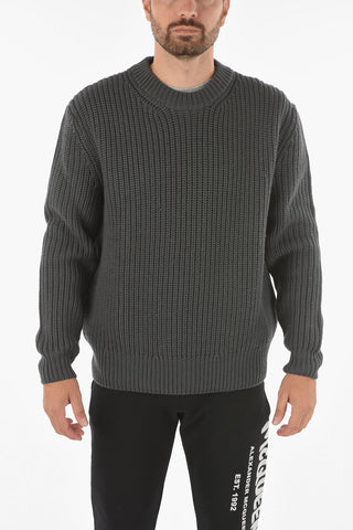 Virgin Wool Cable Knit Crewneck Sweater