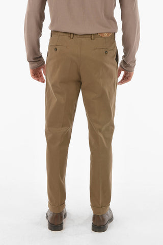 CC COLLECTION stretch cotton cuffed hem chinos
