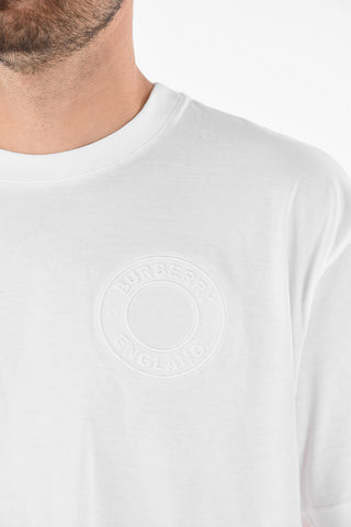 Crewneck T-shirt with Embossed Embroidered Logo