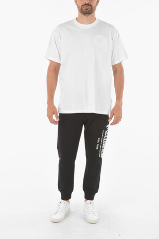 Crewneck T-shirt with Embossed Embroidered Logo
