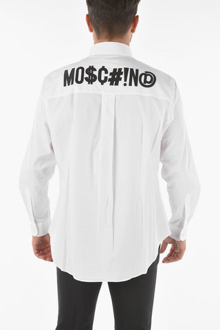 Button-down Collar Shirt with Embossed Embroidered Logo