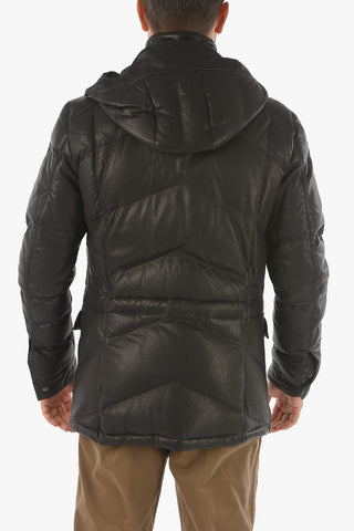 ID Piumino in Pelle con Cappuccio