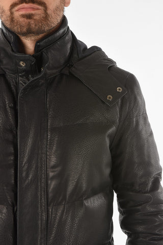 ID Piumino in Pelle con Cappuccio