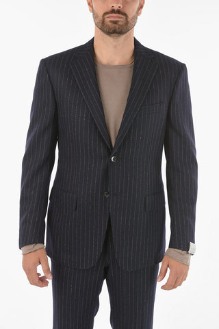 pinstriped MANTUA side vents notch lapel 2-button suit