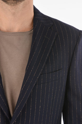 pinstriped MANTUA side vents notch lapel 2-button suit