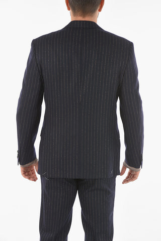 pinstriped MANTUA side vents notch lapel 2-button suit