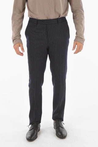 pinstriped MANTUA side vents notch lapel 2-button suit