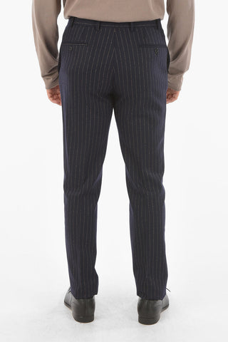 pinstriped MANTUA side vents notch lapel 2-button suit