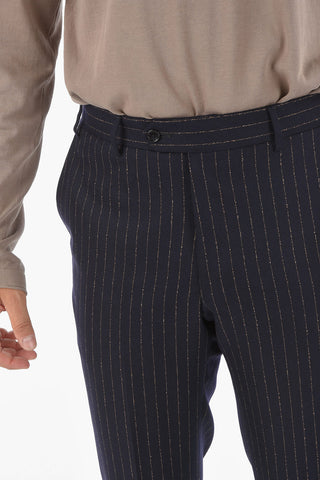 pinstriped MANTUA side vents notch lapel 2-button suit