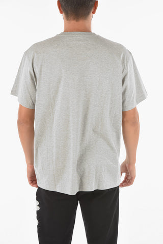 Crewneck T-shirt with I AM A UNICORN Embroidery