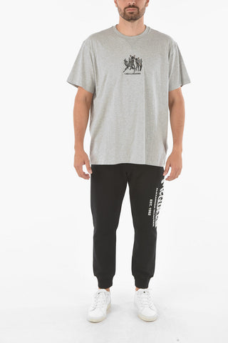 Crewneck T-shirt with I AM A UNICORN Embroidery