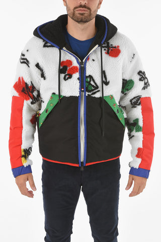 3 GRENOBLE Nylon Insert Hooded Teddy Jacket