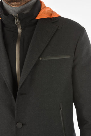 BY YOSHINORI ONO Virgin Wool Blend Blazer with Removable Chest Piece