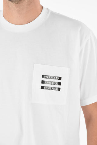 Statue Printed Crewneck T-shirt with Logoed Breast Pocket