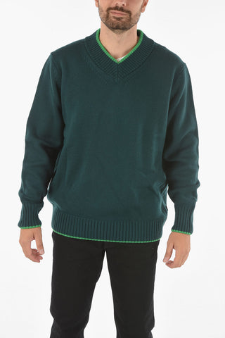 Maglia Collo a V in Lana Vergine