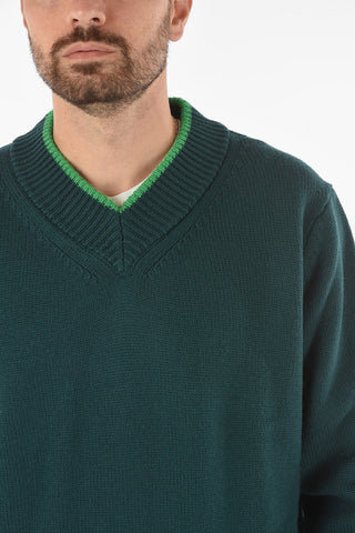 Maglia Collo a V in Lana Vergine