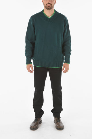 Maglia Collo a V in Lana Vergine