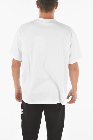 Crewneck T-shirt with Symbols Print