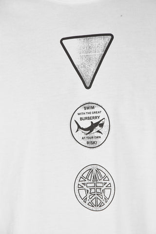Crewneck T-shirt with Symbols Print