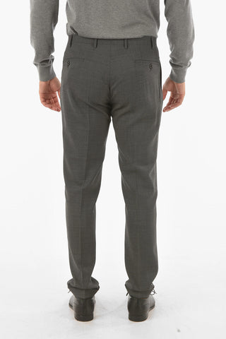 CC COLLECTION hopsack single pleat cuffed hem REFINED trousers