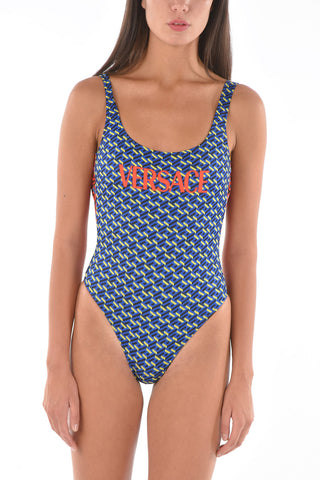 Monogram One Piece Swimsuit with Open Back