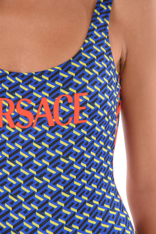 Monogram One Piece Swimsuit with Open Back