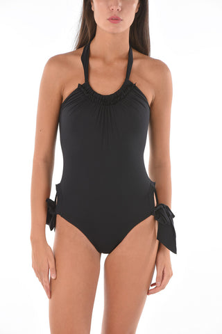 Bow Detail Halterneck One Piece Swimsuit