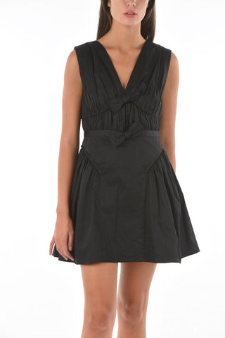 Mini Dress Arricciato con Dettagli Fiocchi
